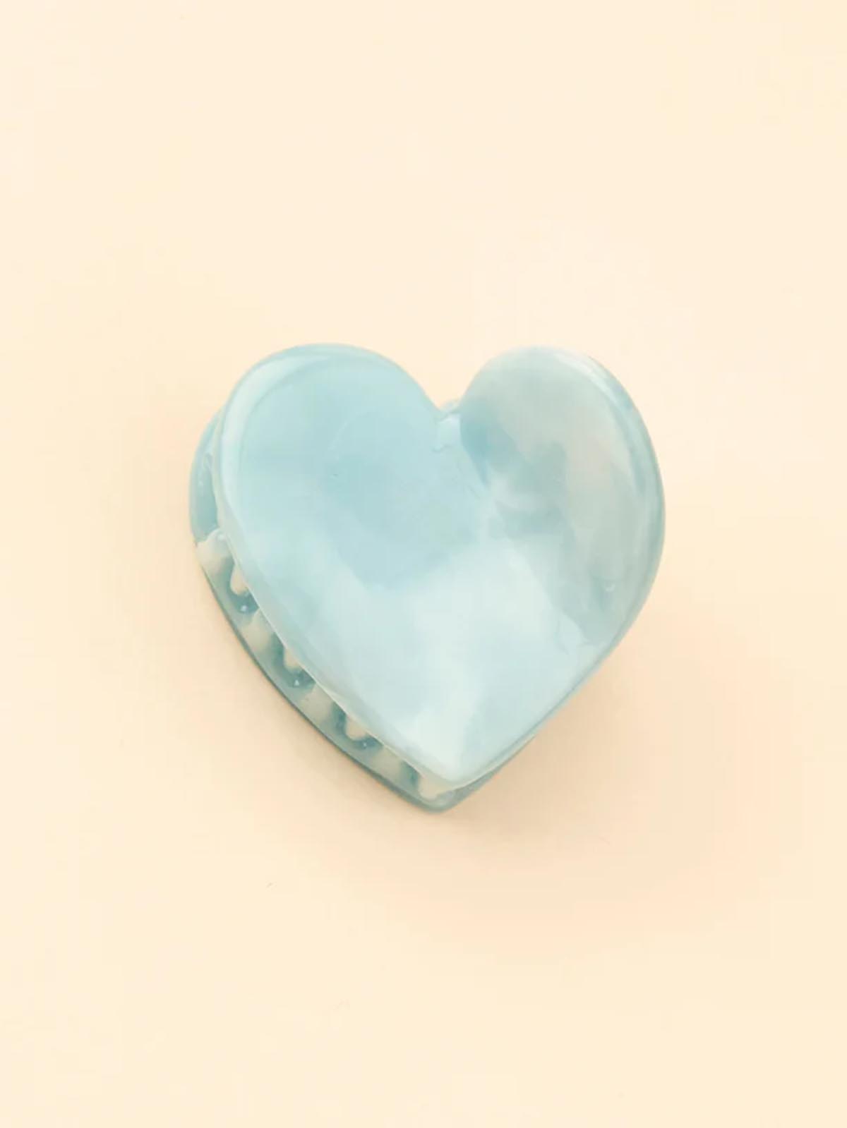 cou cou suzette mini hair clip heart light blue web