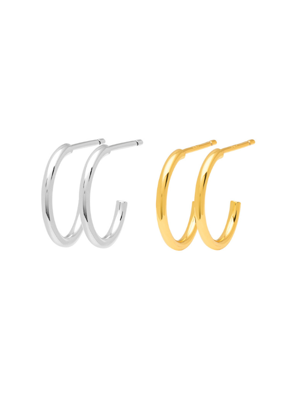 lulu copenhagen hoops in silver and gold in several styles