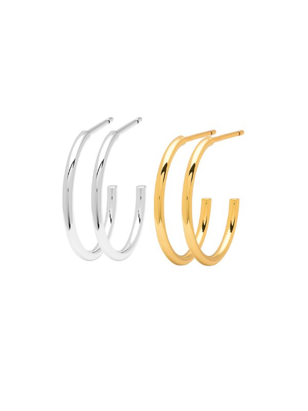 lulu copenhagen hoops in silver and gold in several styles
