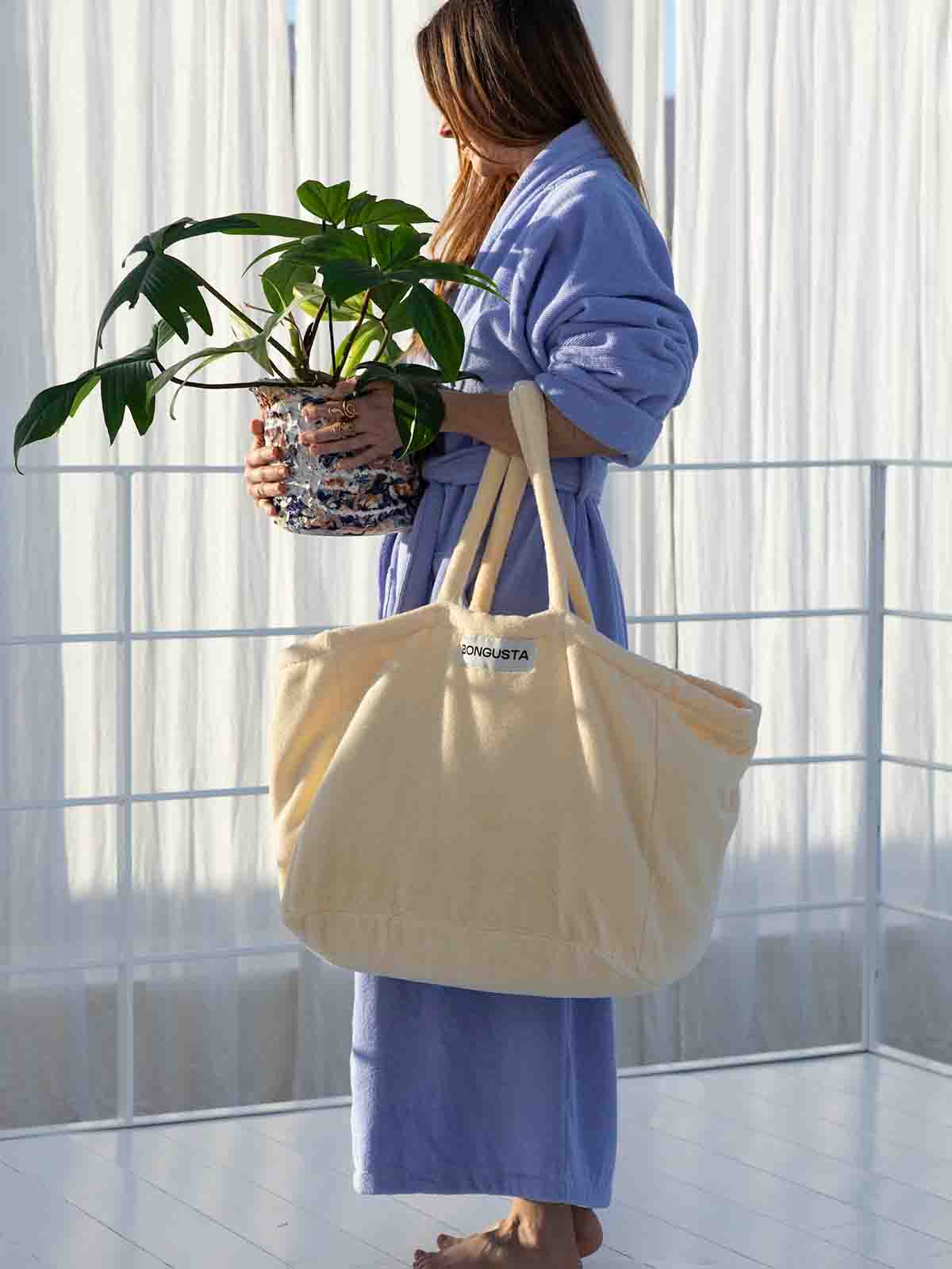 Bongusta robe in organic cotton lavender