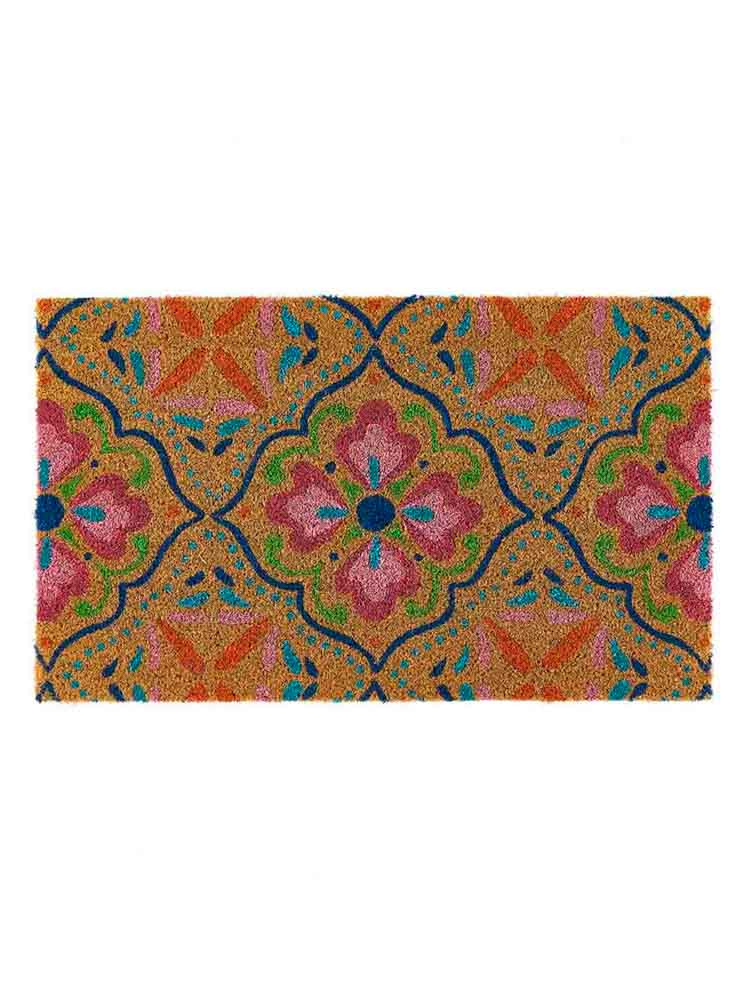 remix by sofie doormat in coconut fibers with flowers