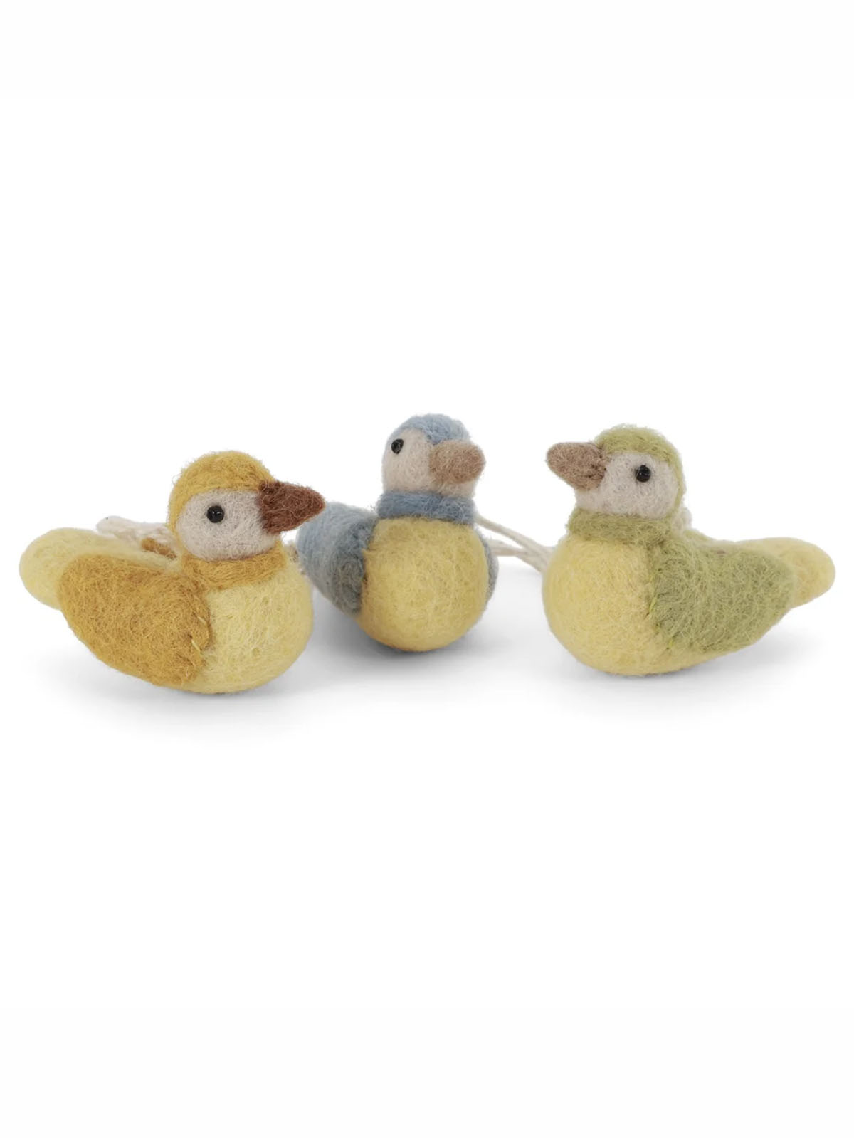 sif - 3 sparrows in blue, green, yellow