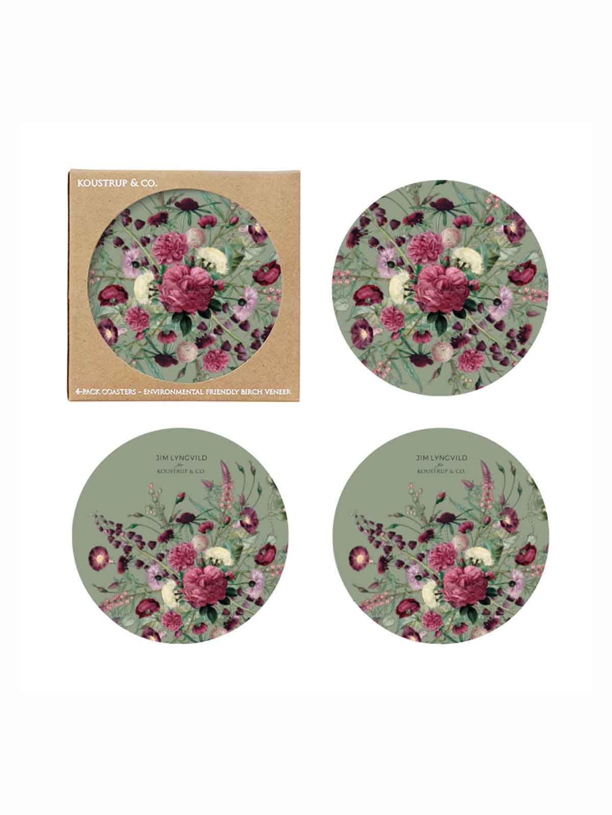 koustrup & co. - pink flower garden pots and coaster for glass