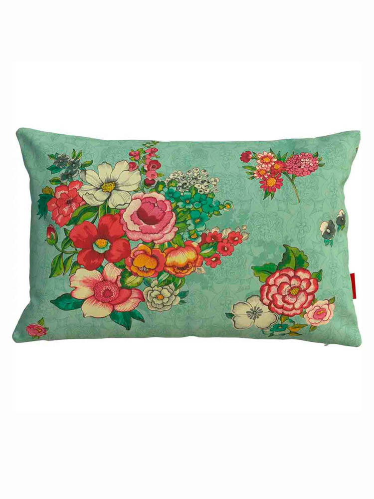 remix by Sofie - outdoor cushion in mint with large floral pattern _web