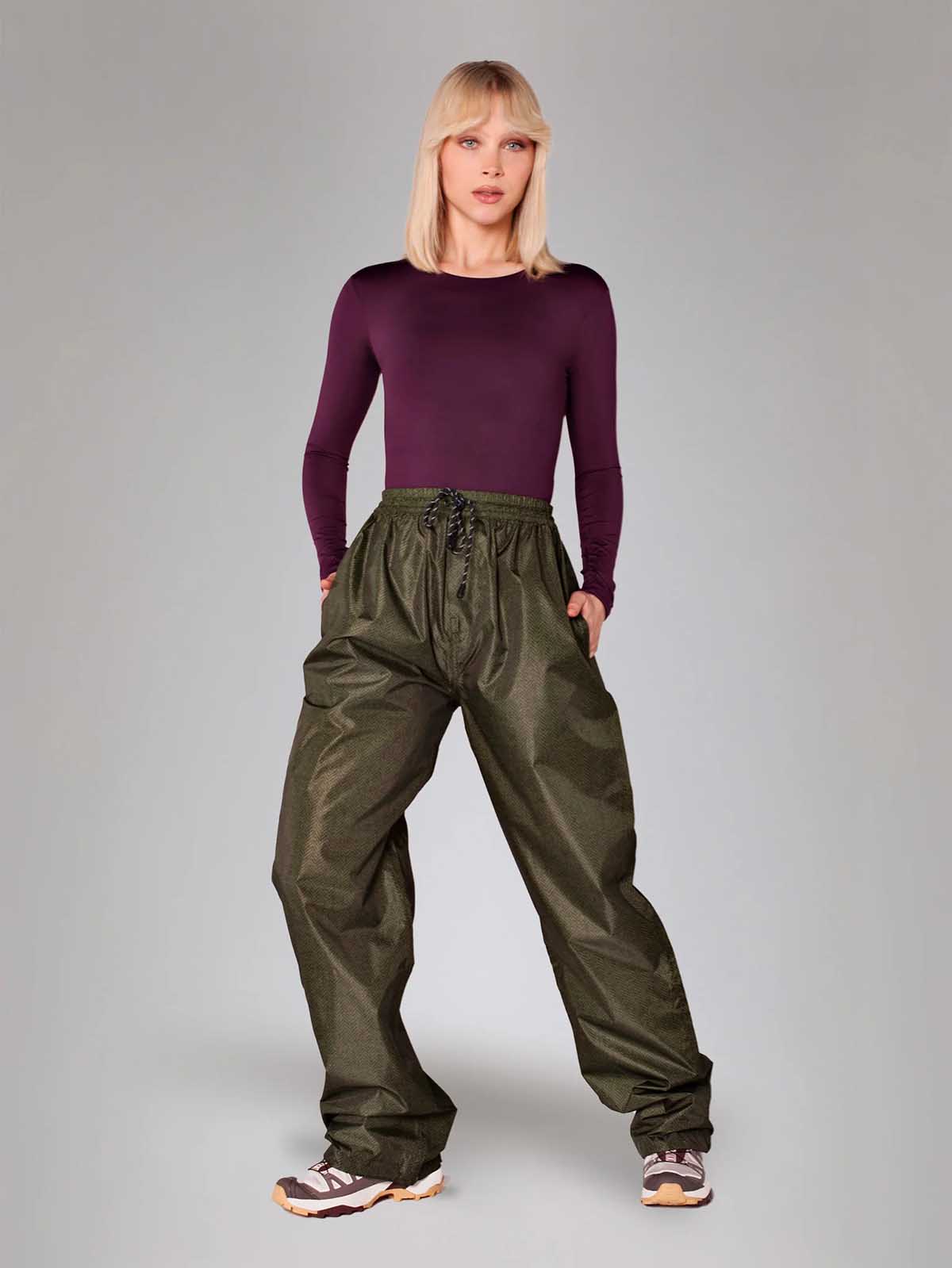 Rain ice bucks and rain gear olive green herringbone