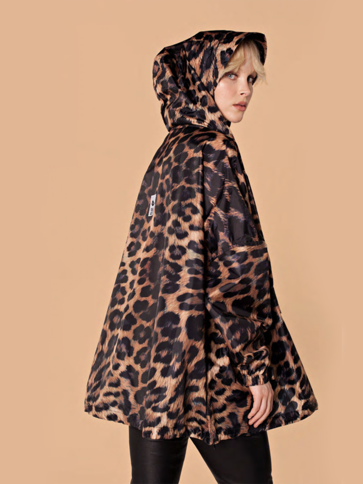 rainkiss ragnjakke black and brown leopard