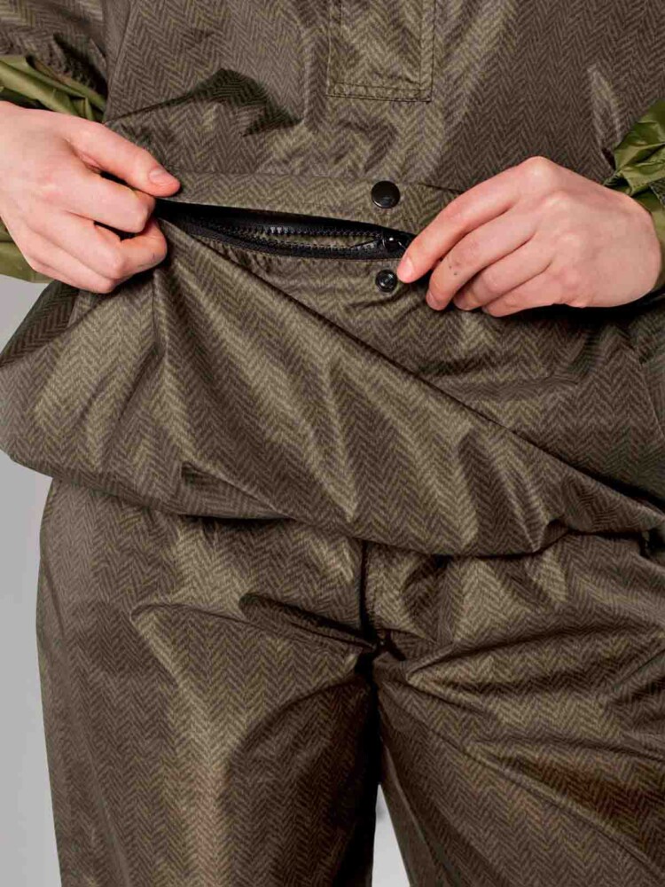 Rain Ice Rain Jacket Olive Green Herringbone