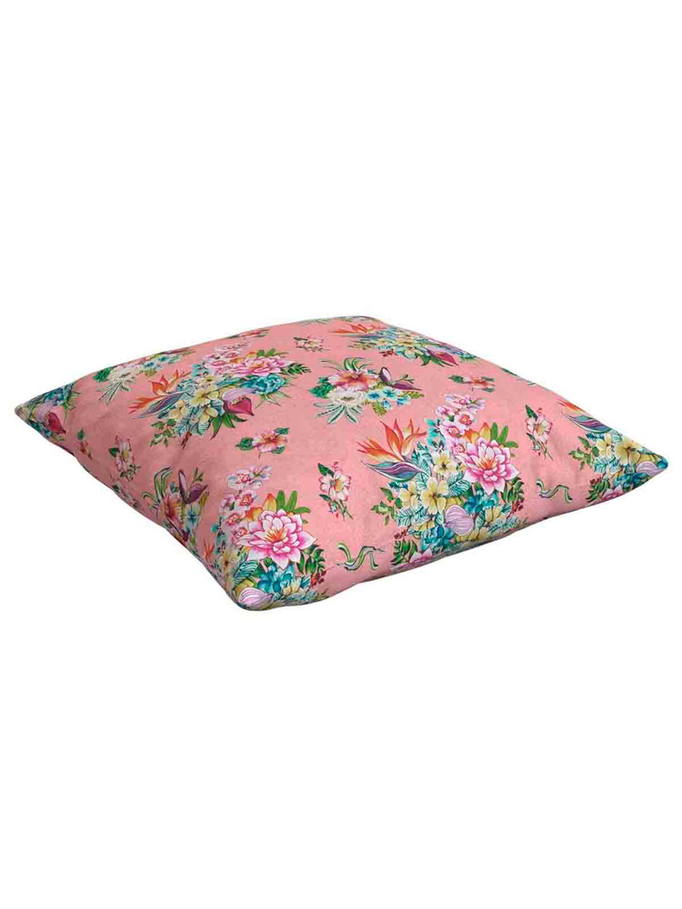 remix by Sofie - outdoor pillow in pink with a large floral pattern _web