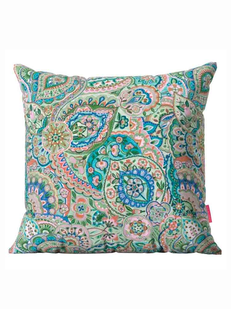 remix by Sofie - outdoor pillow in pink with a large floral pattern _web