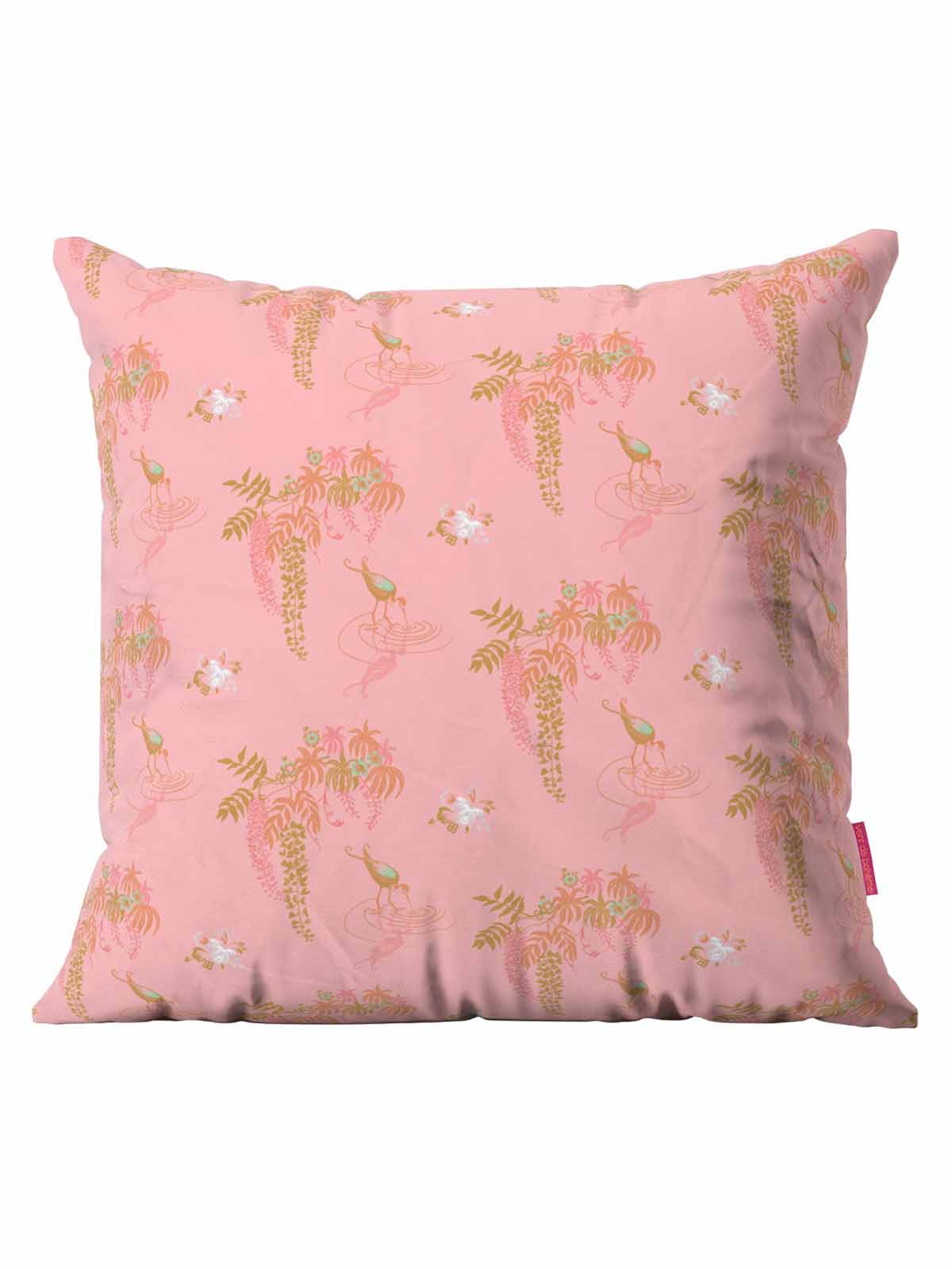 remix by Sofie - outdoor pillow in pink with a large floral pattern _web