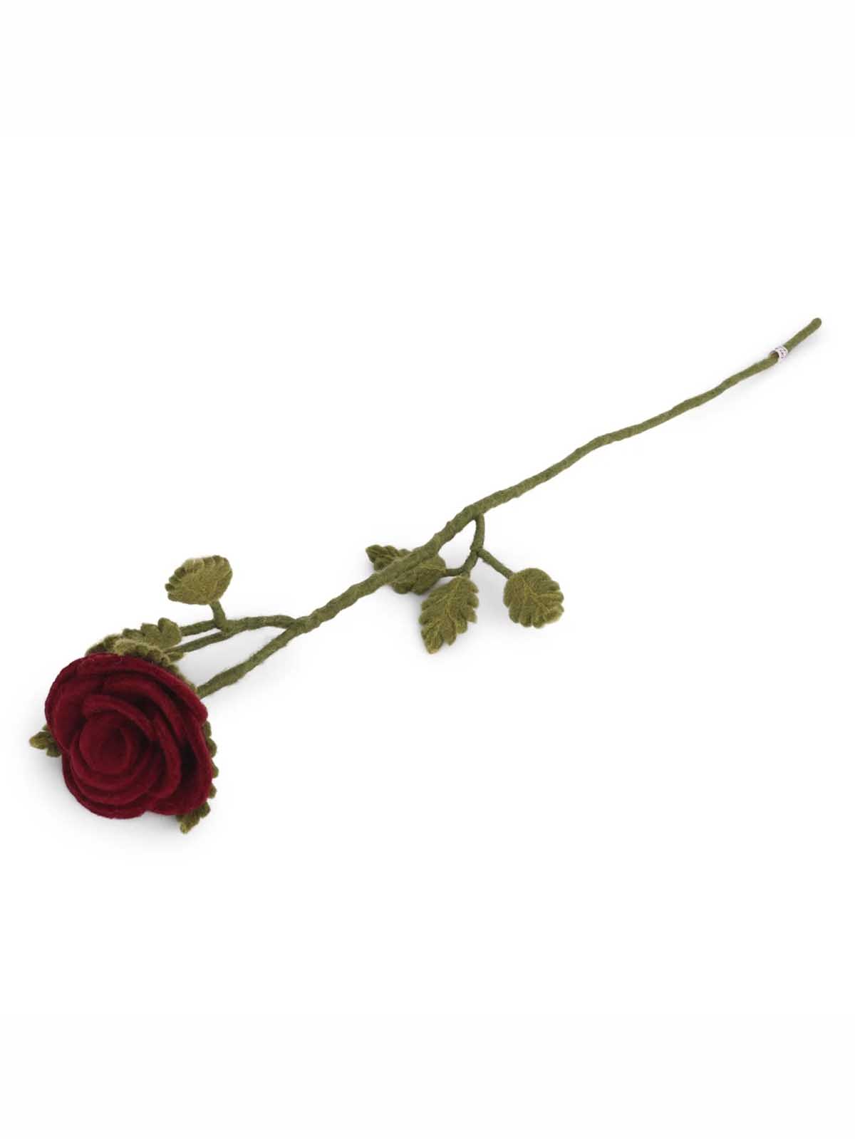 Cream and sif felt flowers - red rose - students rose