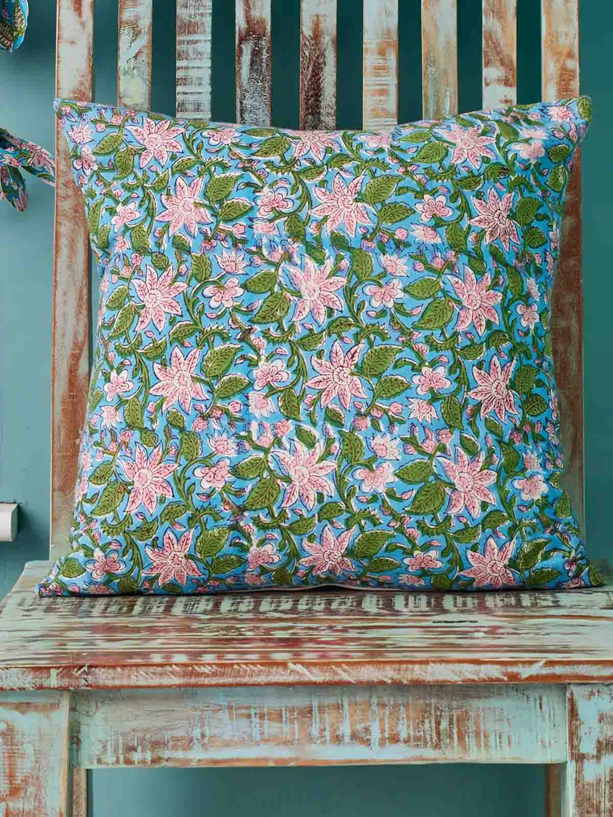 cushion block print in cotton