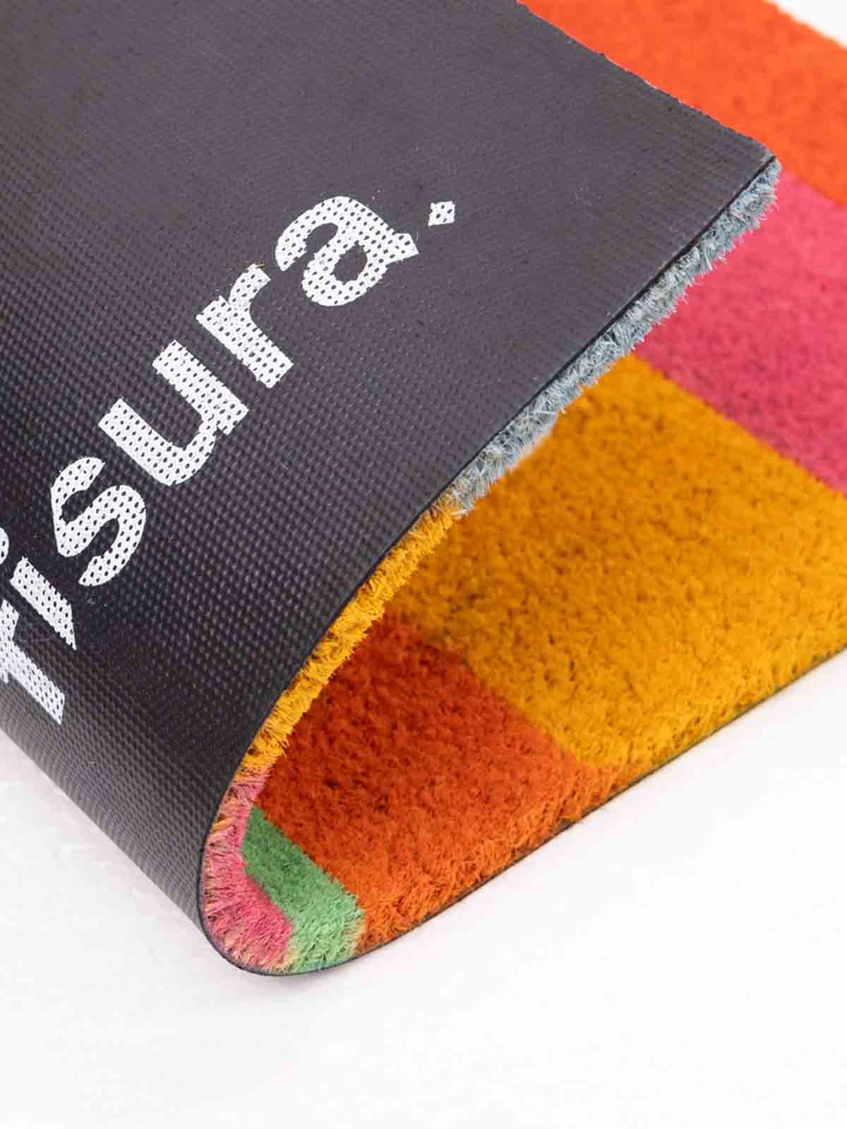 doormat with stripes good vibes insight