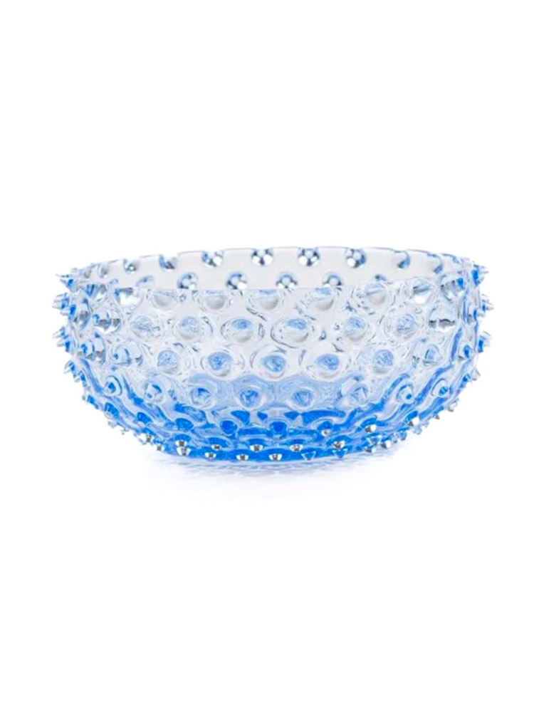 Bowl in hedgehog glass 17 cm - Baby blue