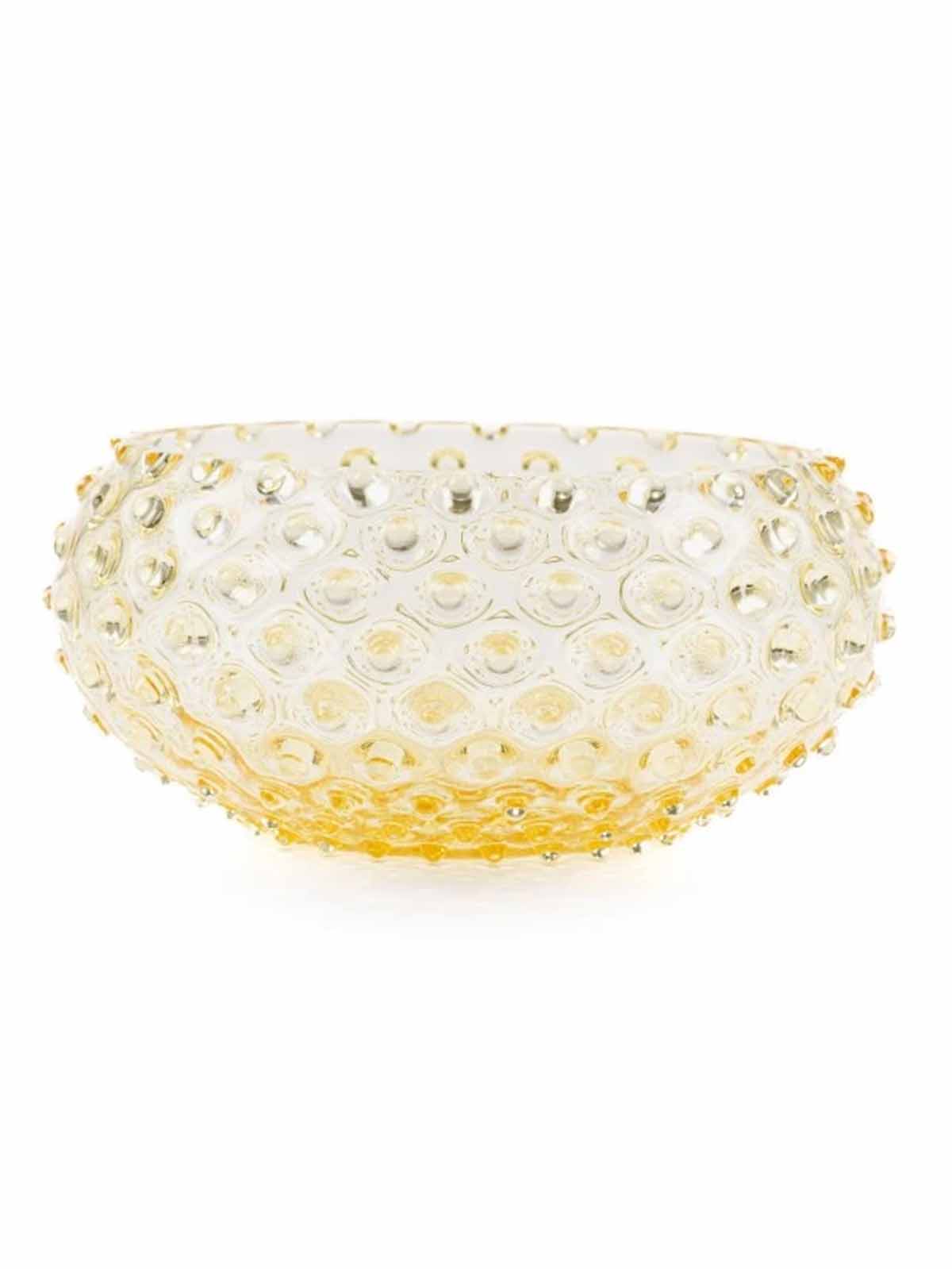 Anna von lipa bowl in a stick glass 24 cm in yellow