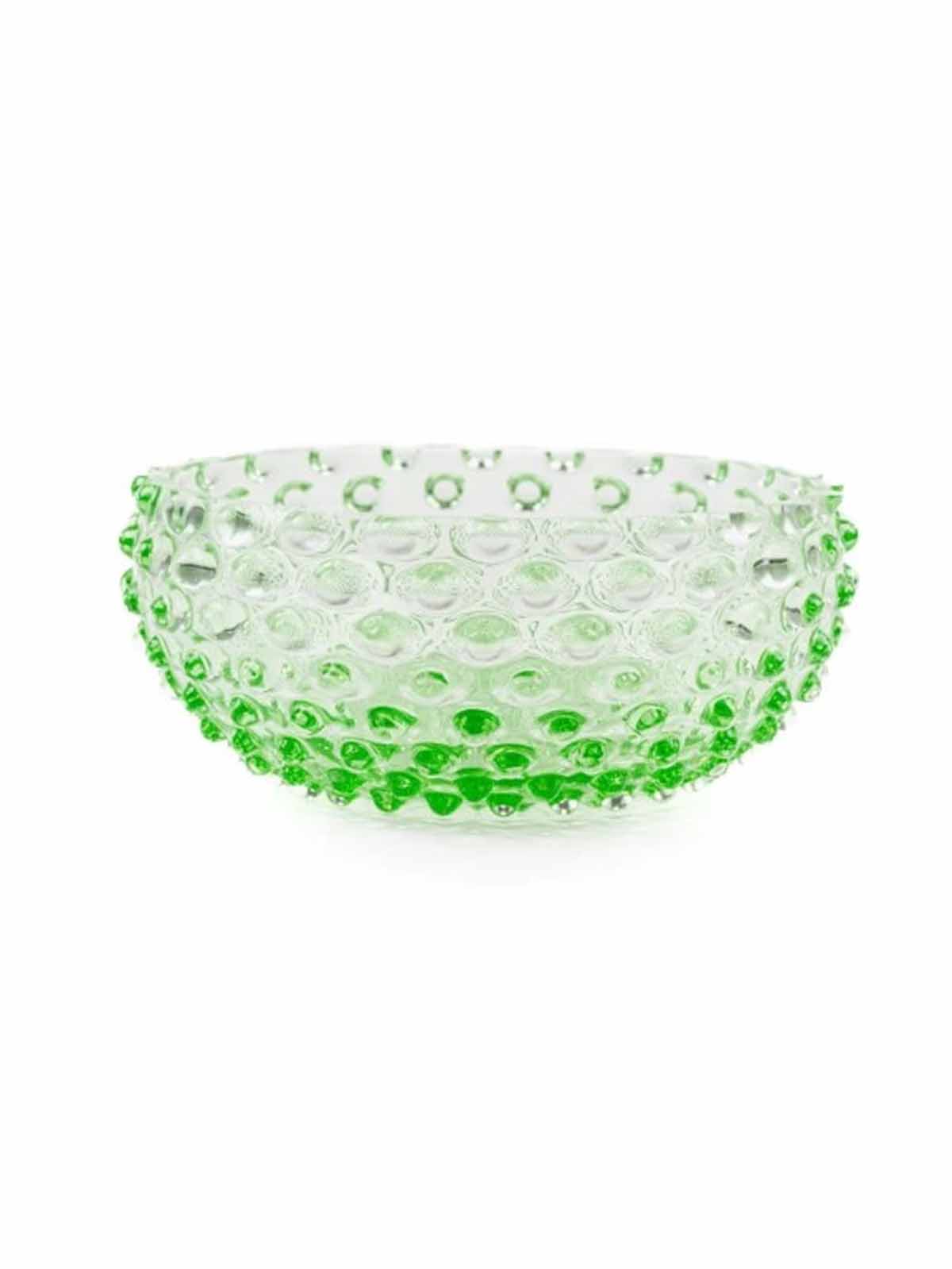 Bowl in hedgehog glass 17 cm - Light green