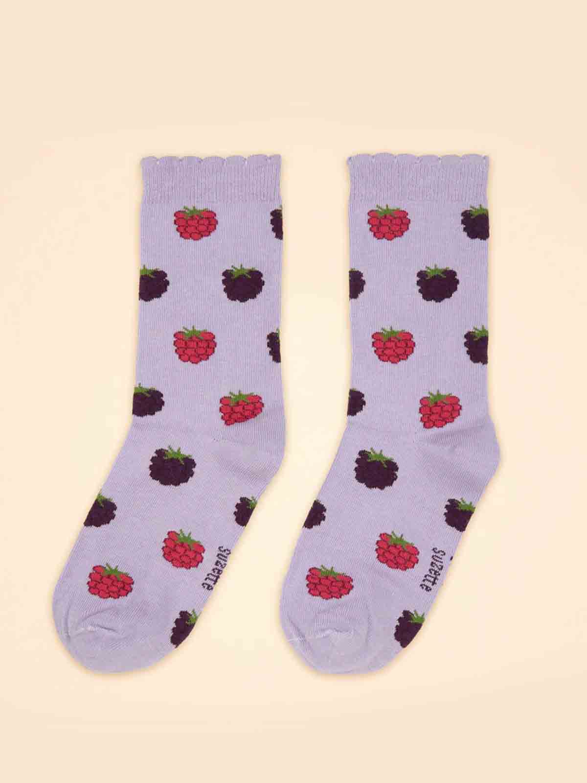 cou cou suzette socks with blackberry and raspberry in purple