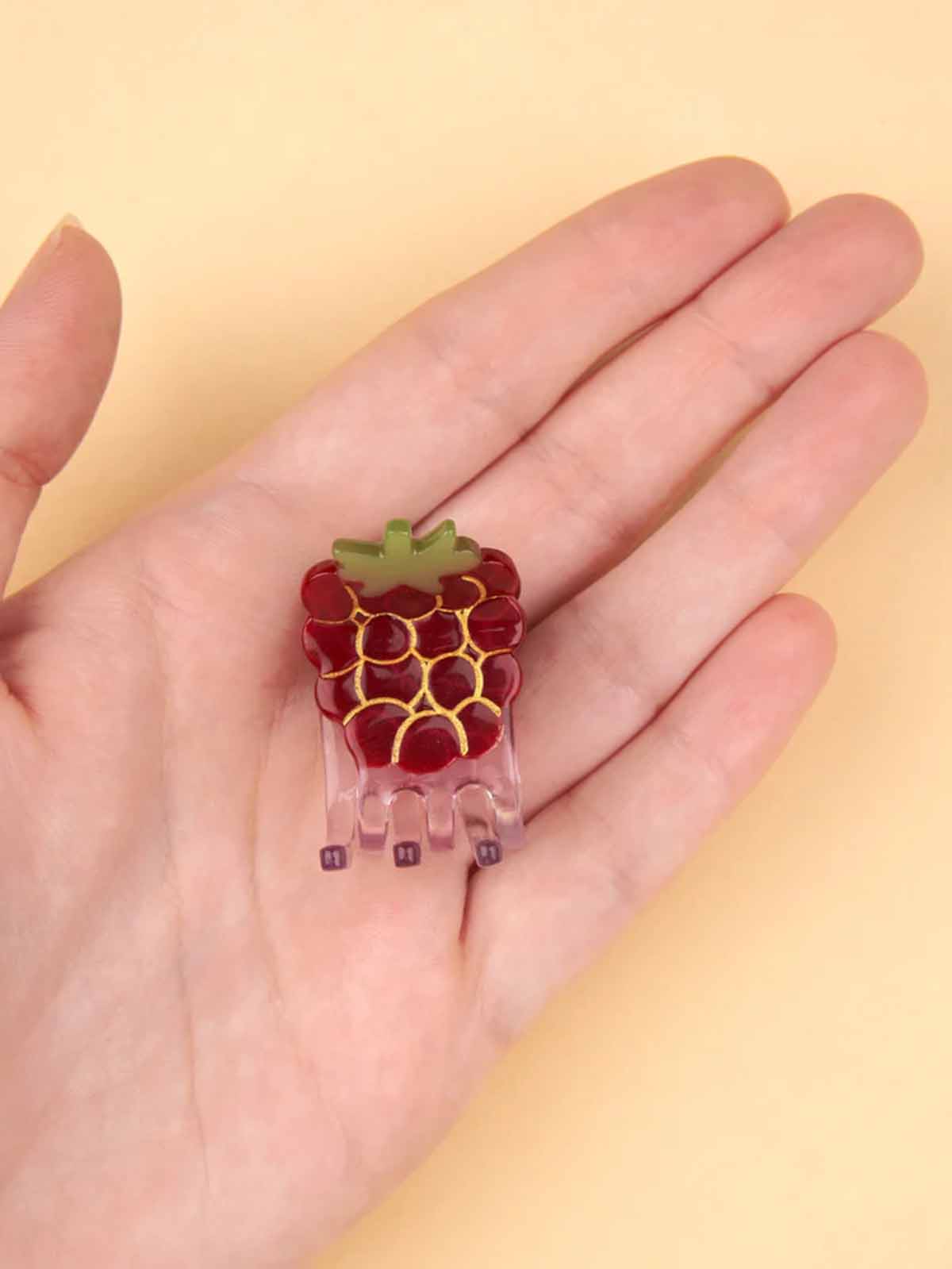 cou cou suzette mini hair clip with raspberry