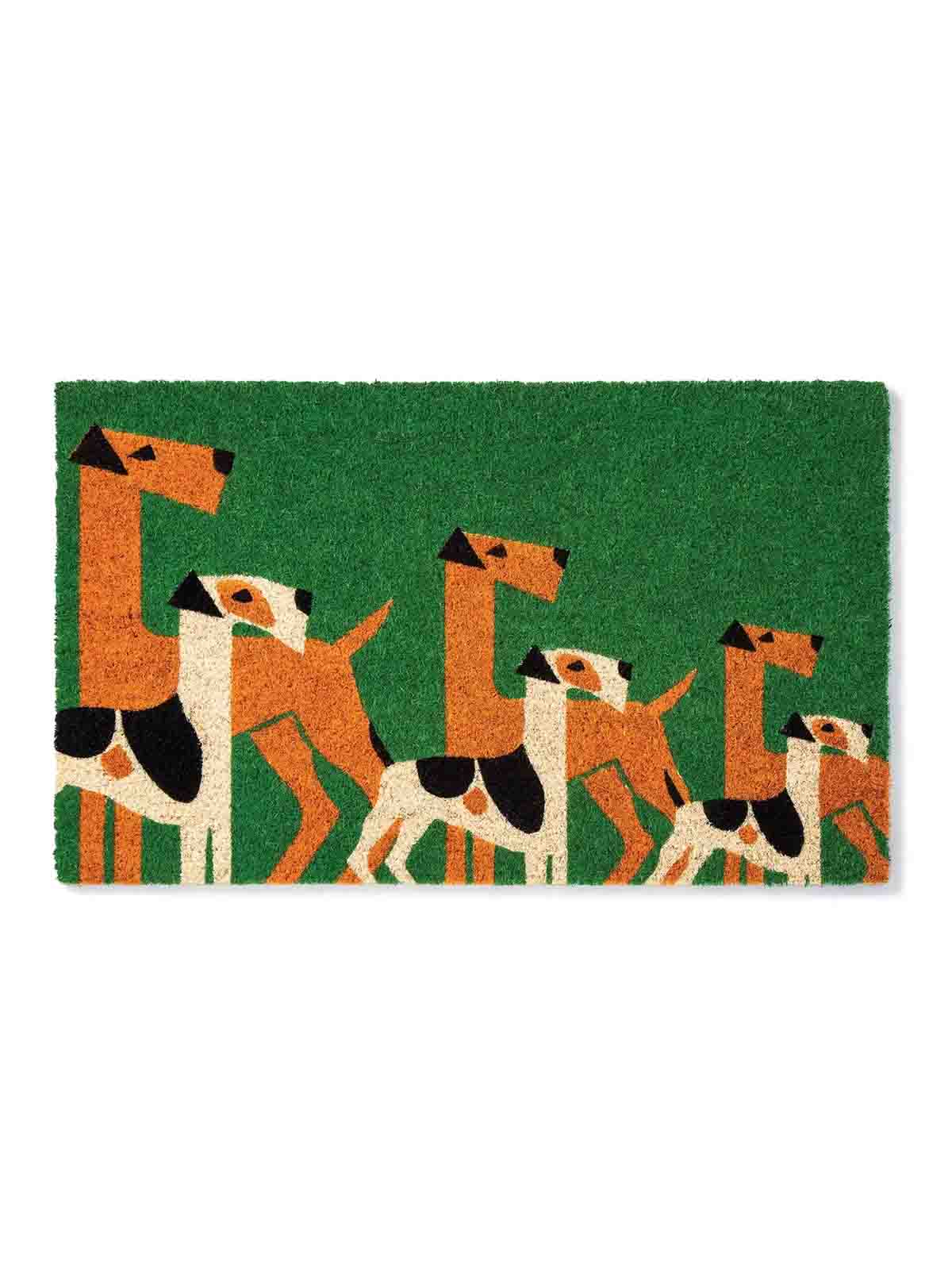 coconut fibre doormat with dogs