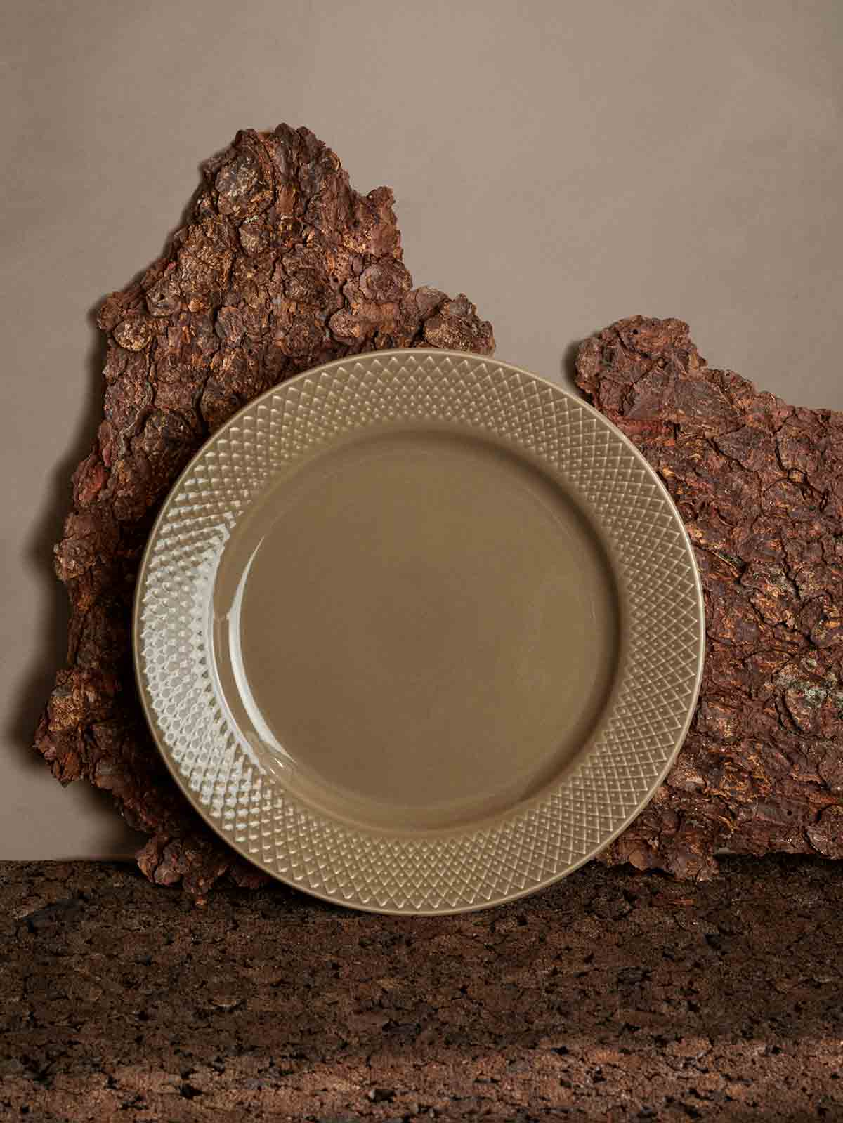 rhombus, heather porcelain, lunch plate