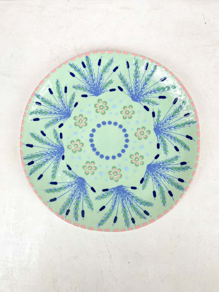 Potter's work dinner plates in ceramics - remix by Sofia - the Mahaba series