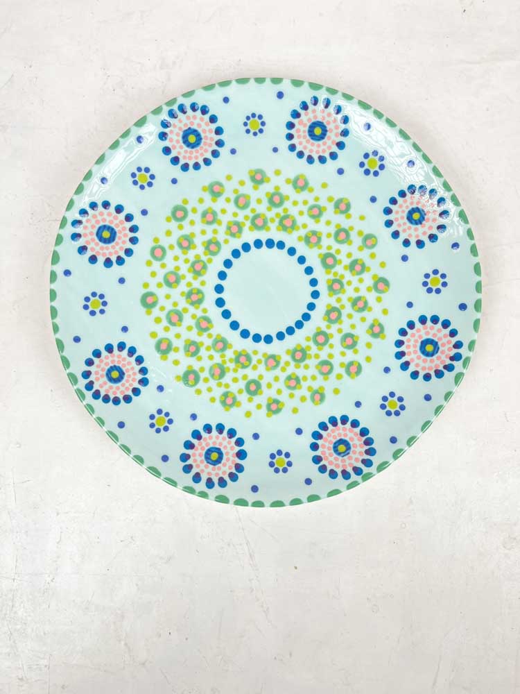 Potter's work dinner plates in ceramics - remix by Sofia - the Mahaba series
