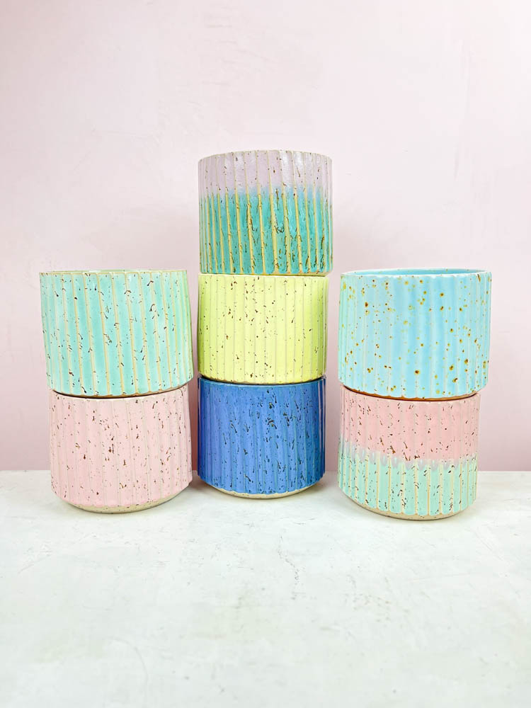 Trine Lisa ceramic flowerpot pink and mint (4)_web