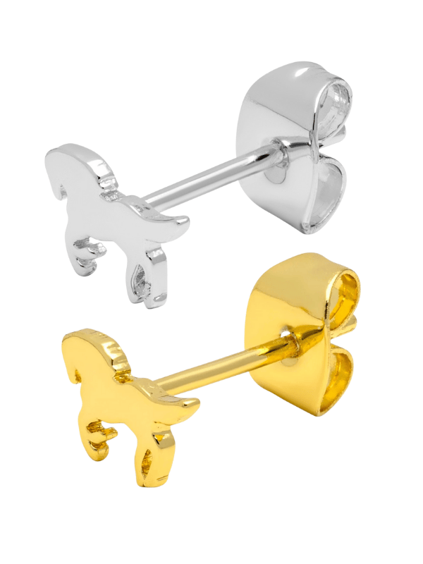 lulu copenhagen earring - silver horse and gold horse