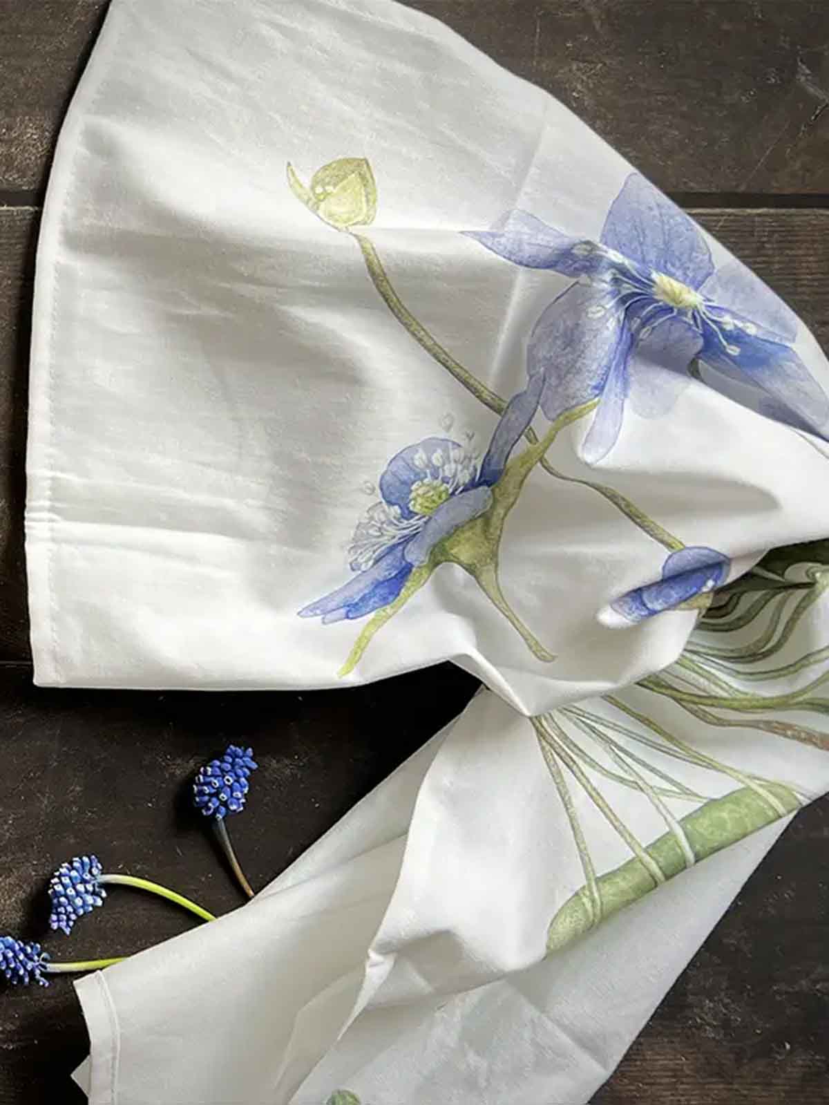 koustrup & co tea towel blue anemone