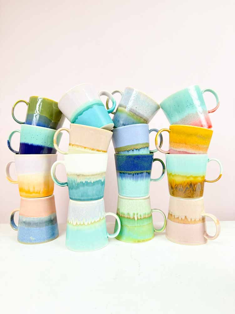 SGW Lab cup with a handle in porcelain in many different colours