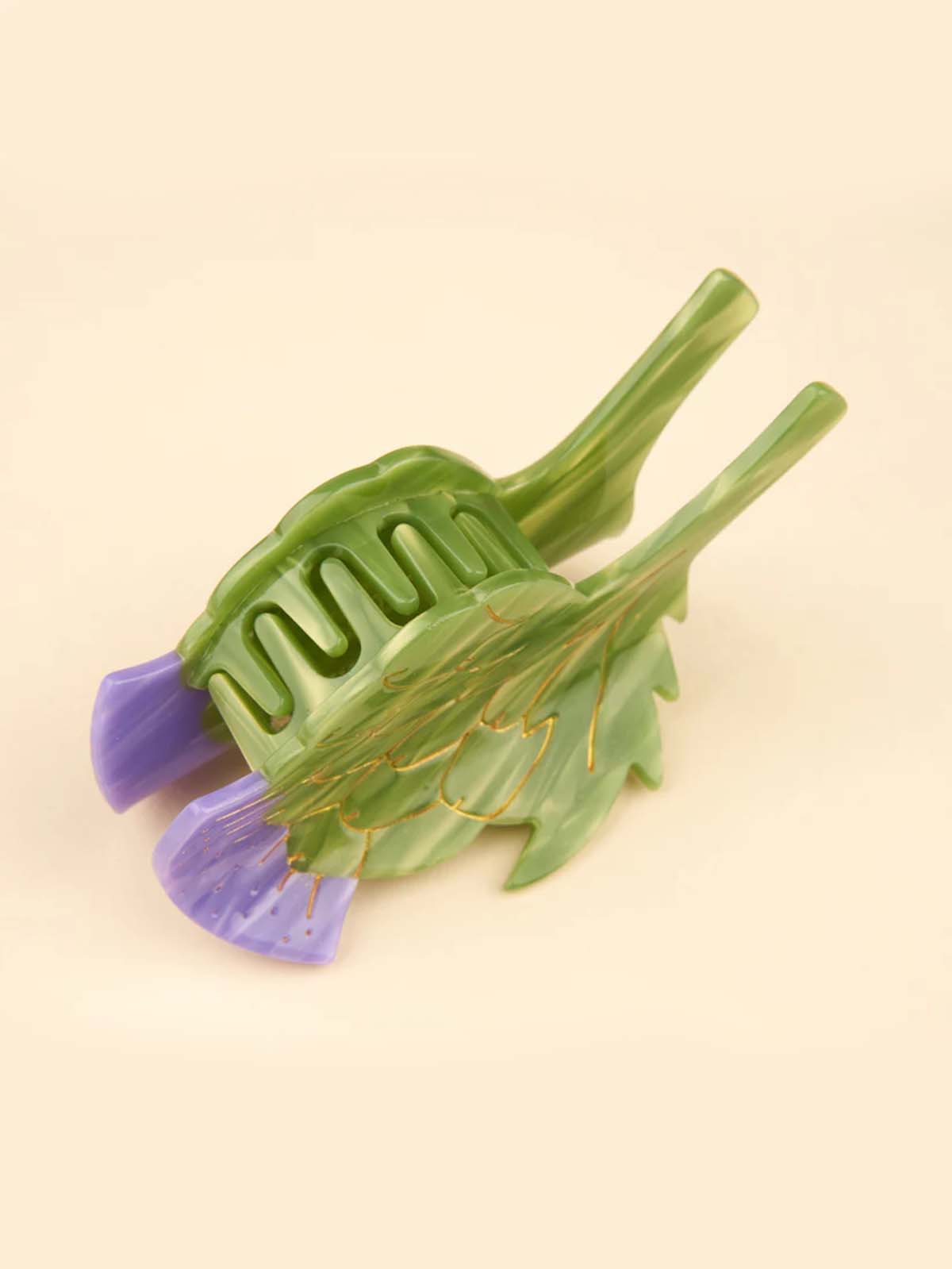 cou cou suzette hair clip artichoke in purple and green