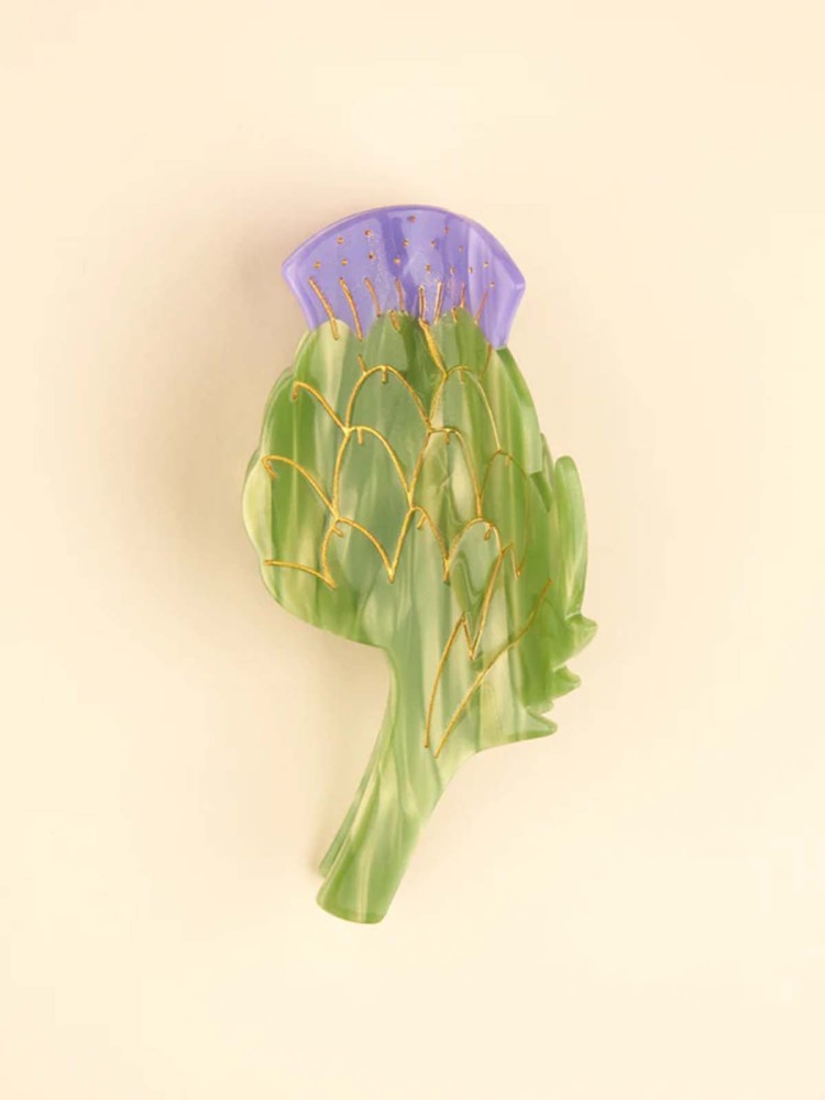 cou cou suzette hair clip artichoke in purple and green