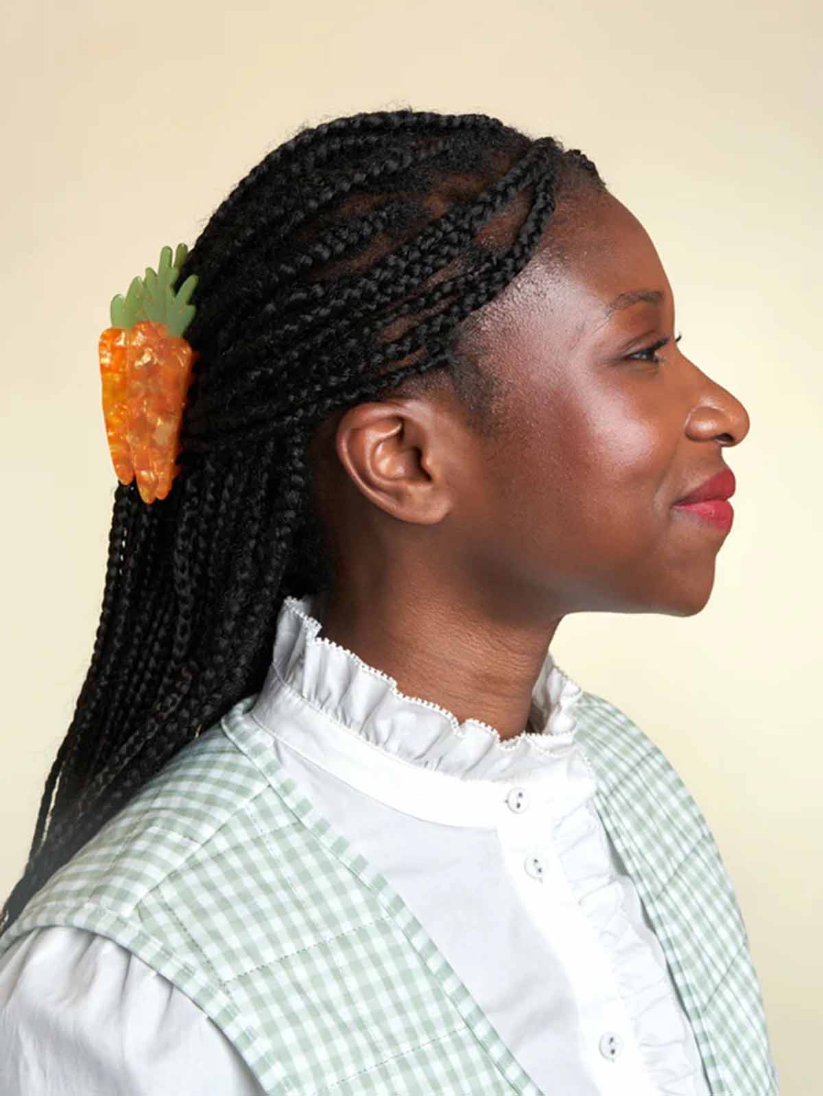 cou cou suzette hair clip with carrots in orange and green