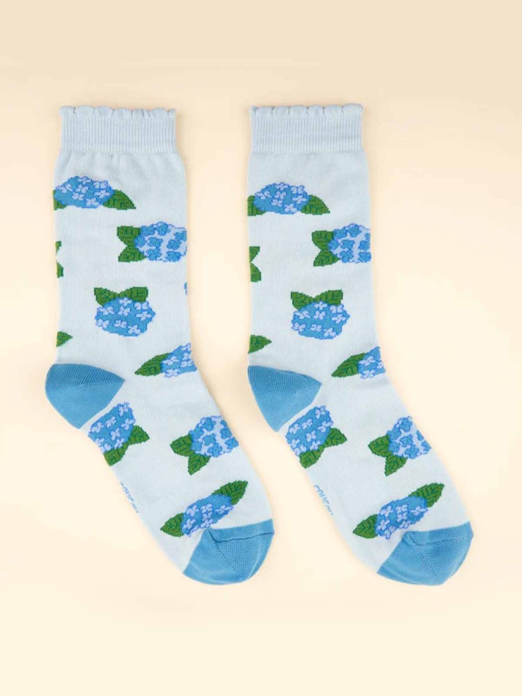 cou cou suzette stockings in blue with blue horsentia