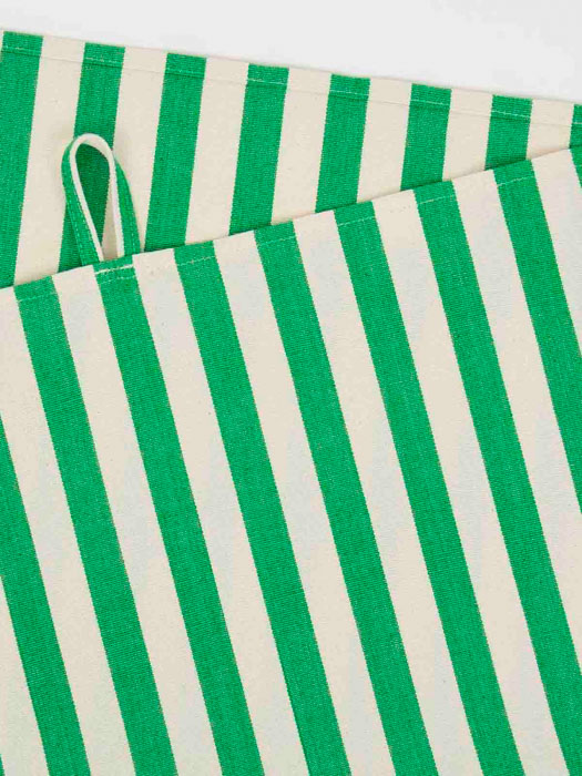 a world of carfts - tea towel, organic and fairetrade with stripes