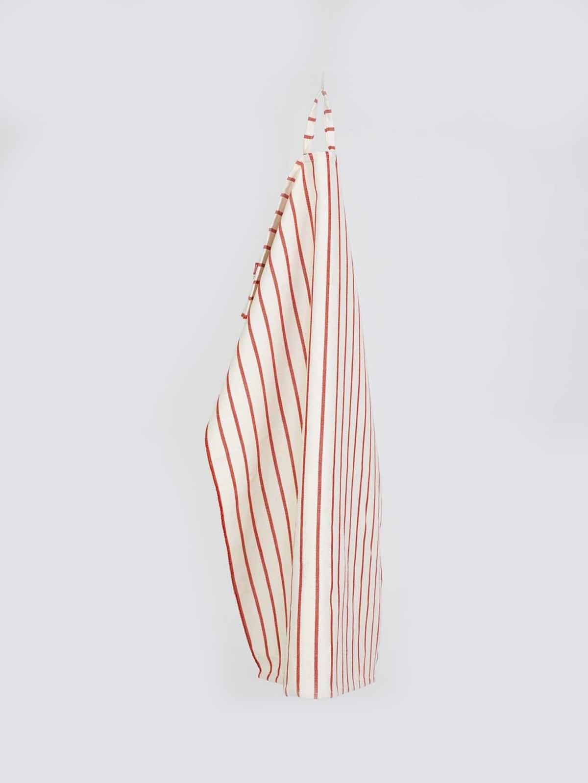 a world of carfts - tea towel, organic and fairetrade with stripes
