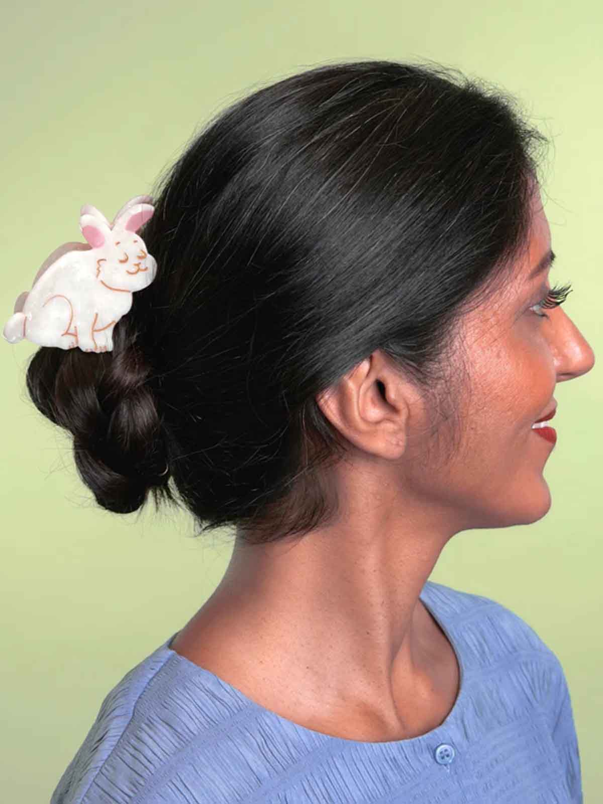 cou cou suzette hair clip white rabbit