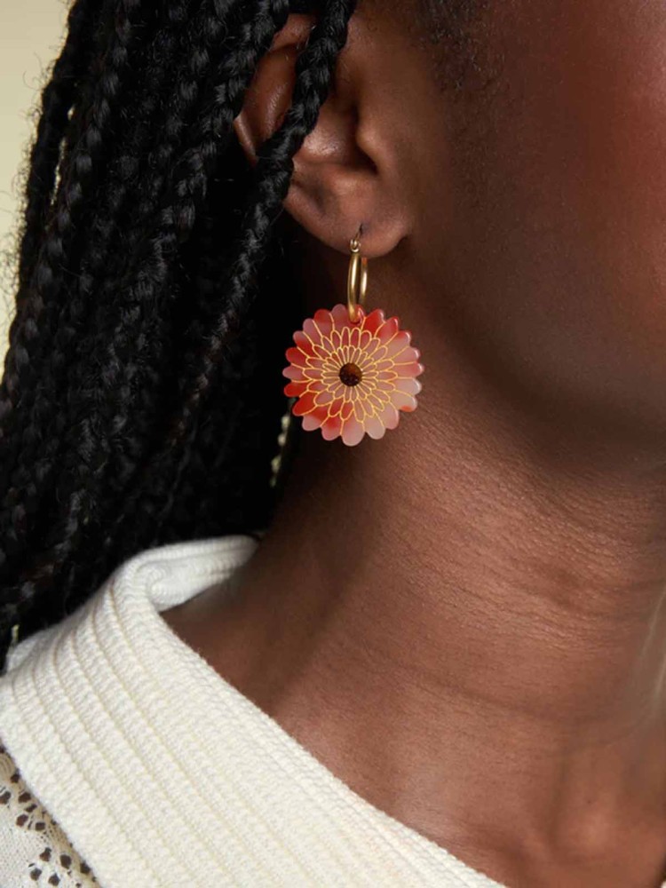 cou cou suzette earrings dahlia red