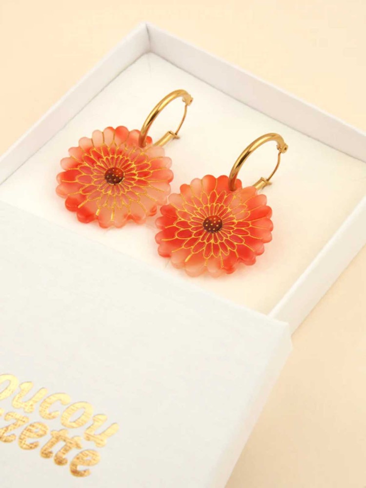 cou cou suzette earrings dahlia red