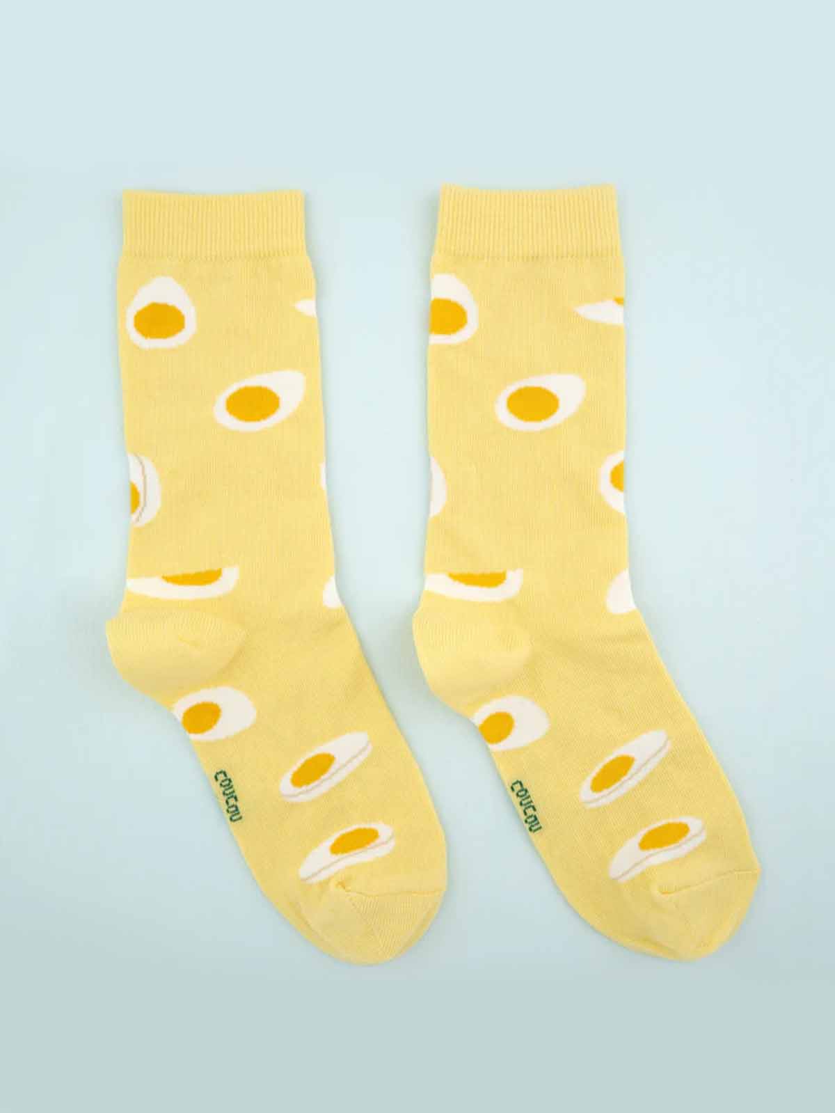 cou cou suzette socks light yellow with mirror eggs