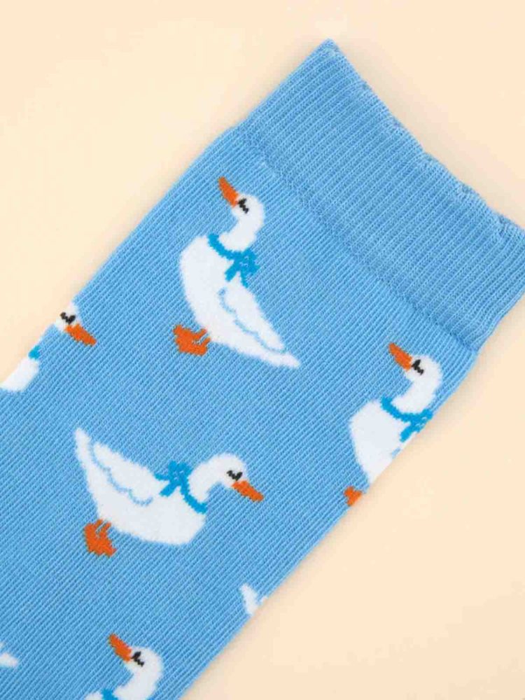 cou cou suzette socks light blue with geese