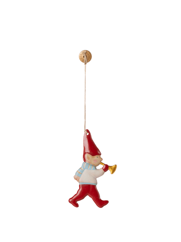 majestic ornament Christmas elf with trumpet