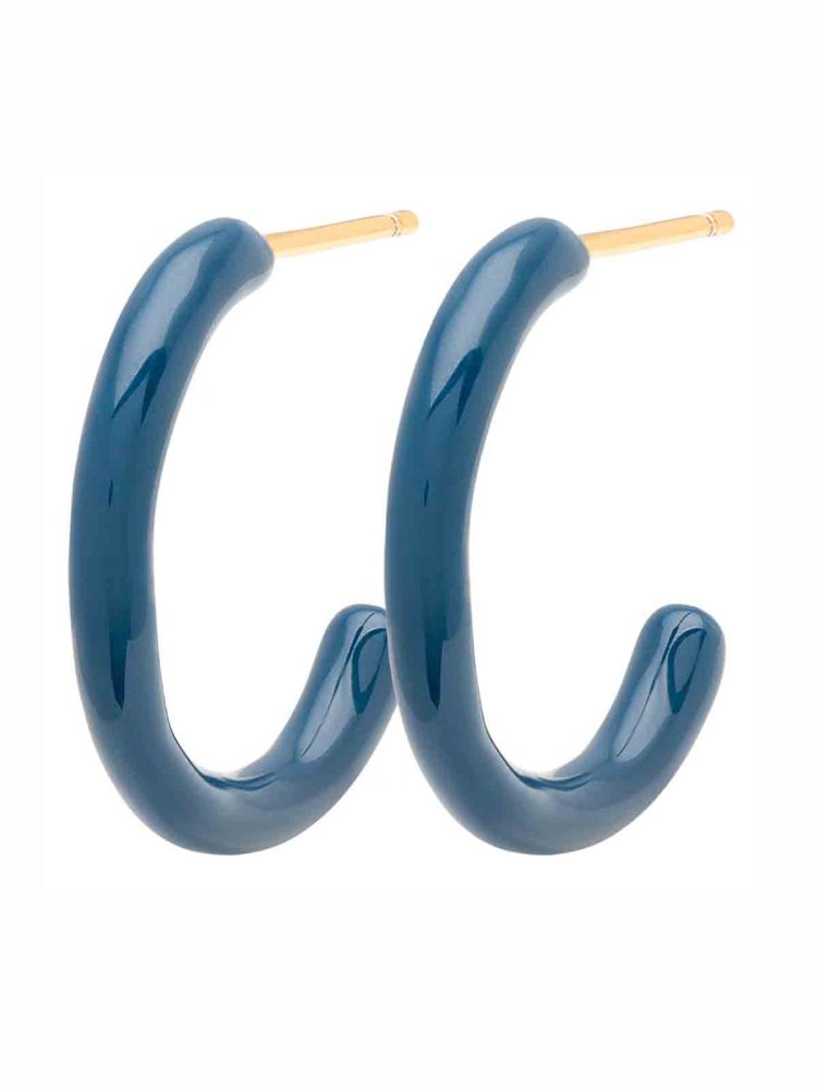 LULU1064 - Color Hoops Medium pair - Retro Dark Blue - Main