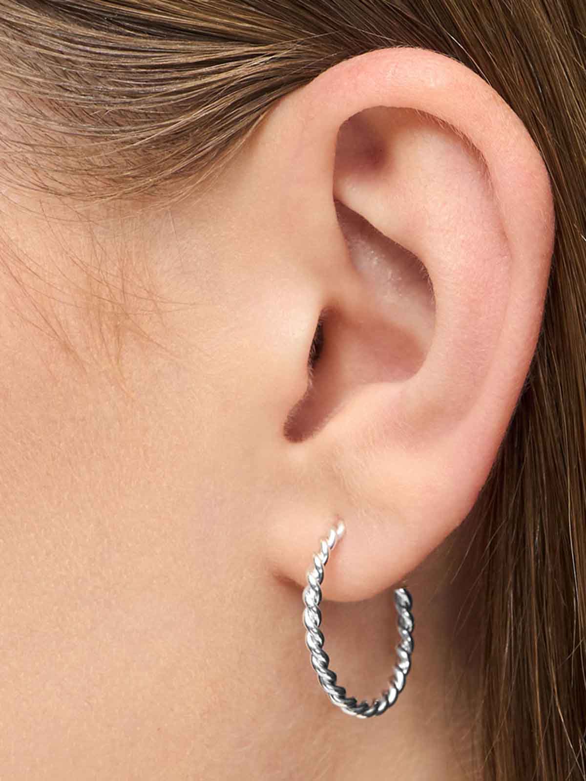 LULU1885 - Twisted Hoops pair - Silver Plated - Extra 6
