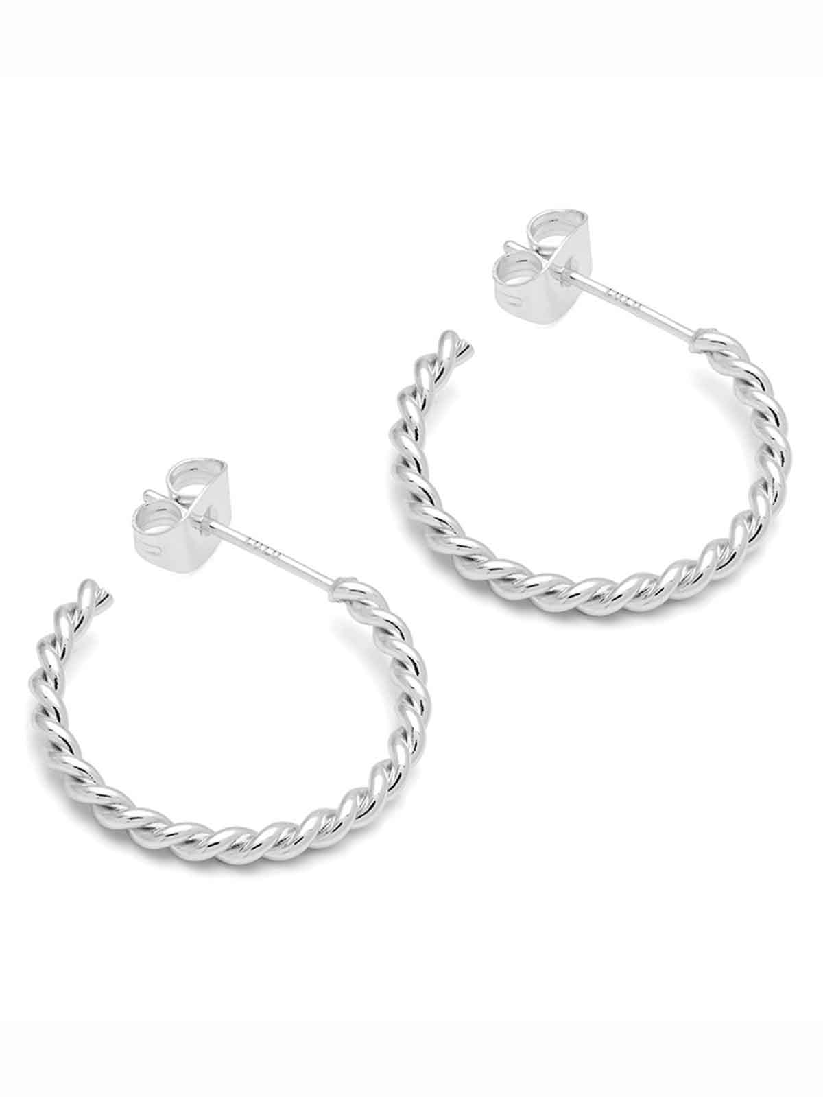 LULU1885 - Twisted Hoops pair - Silver Plated - Extra 6