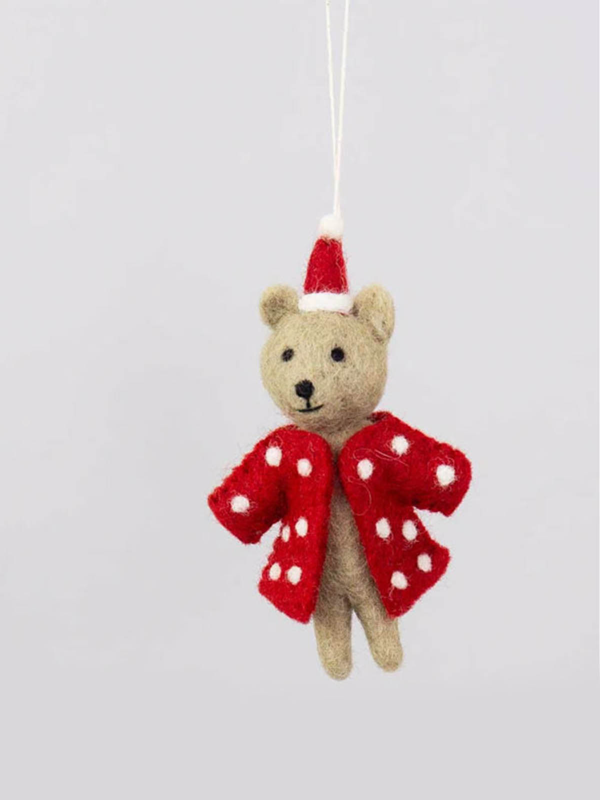 felt bear with red jacket