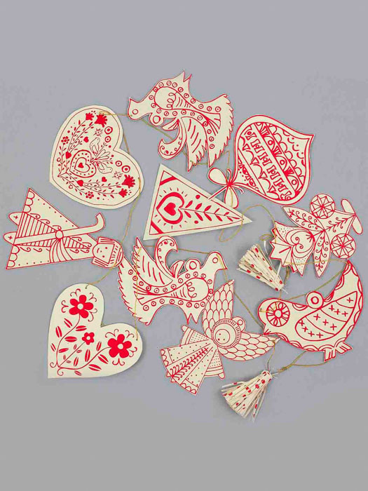 a world of craft paper Christmas decorations