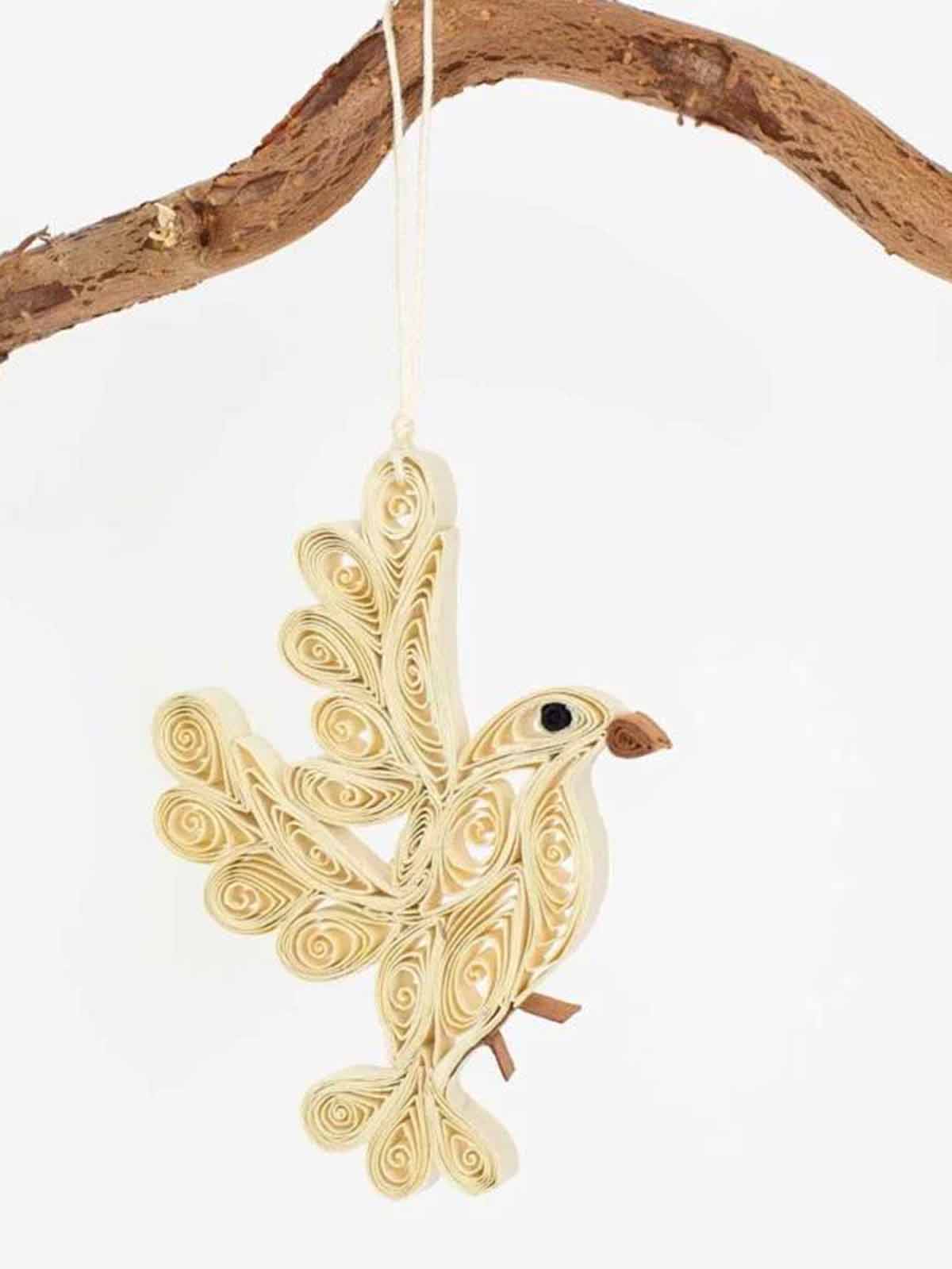 Alternative view of paper pendants - White pigeons (2 pieces)