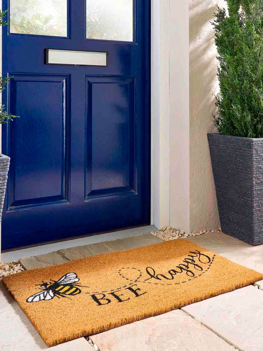 doormat in coconut fiber nature be happy