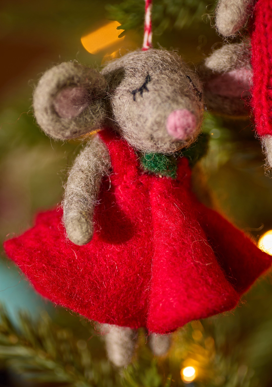 Christmas mouse with red top alligator green butterfry